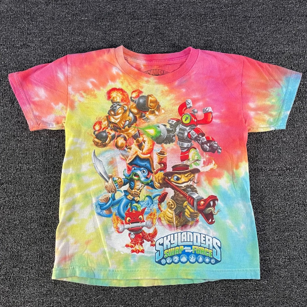 Skylanders T-Shirt Boys XS Multicolor Good Swap Force Tie Dye Graphic Tee